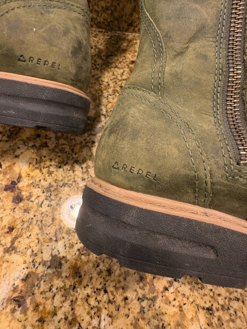 Teva Womens Rowena Water Proof Olive  Leather Outdoor Zipper Mid-Calf Boots 9 - Picture 6 of 10